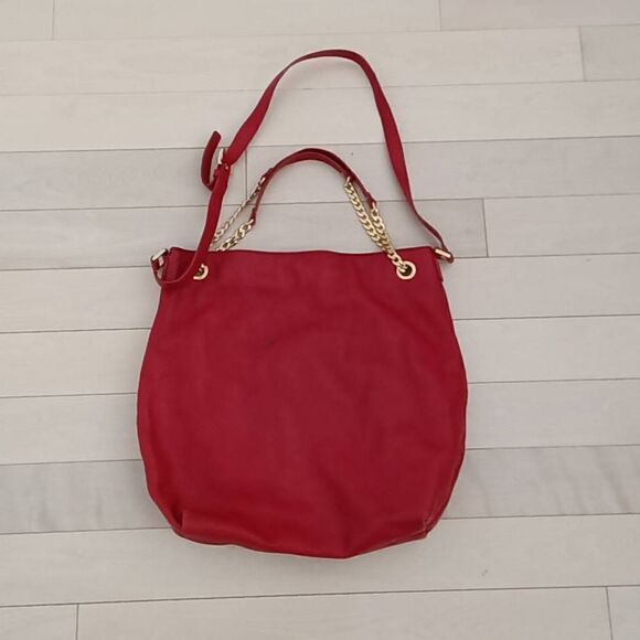 Michael Kors Women's Jet Set Genuine Lether Lain Shoulder Bag Red - Picture 2 of 7